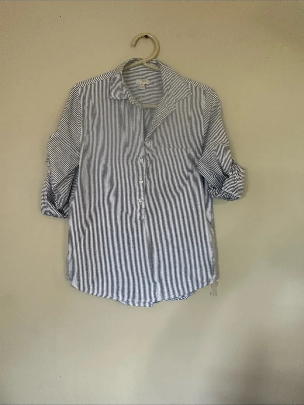 J.‎ Crew Light Blue Stripe Button-Front Shirt